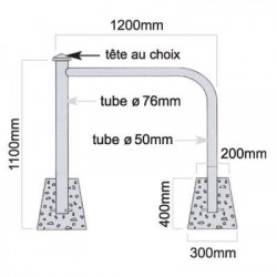 Support arceau simple ou avec signalétique # MU4041 Support arceau simple ou avec signalétique # MU4041