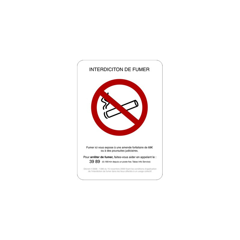 adhésif interdiction de fumer # AD0103 adhésif interdiction de fumer # AD0103