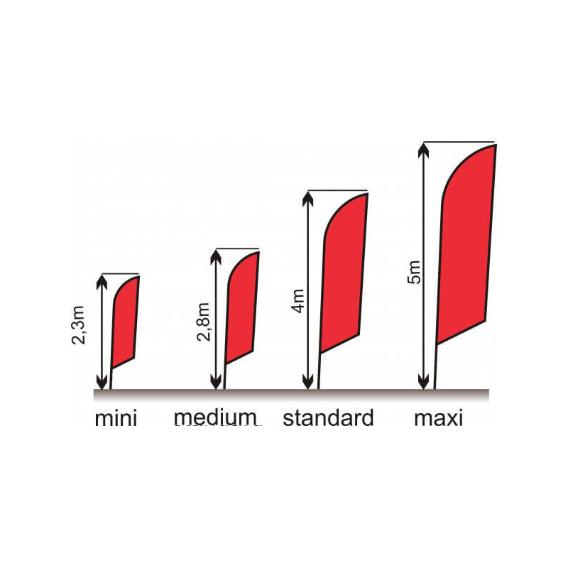 schéma des modèles de voile publicitaire en forme d'aile