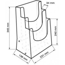 Porte-brochures 3 niveaux A4 # PB0346 Porte-brochures 3 niveaux A4 # PB0346