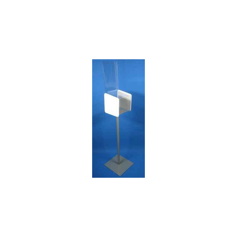 Urne 2 joues blanche + porte affiche sur pied # PB1120 Urne 2 joues blanche + porte affiche sur pied # PB1120