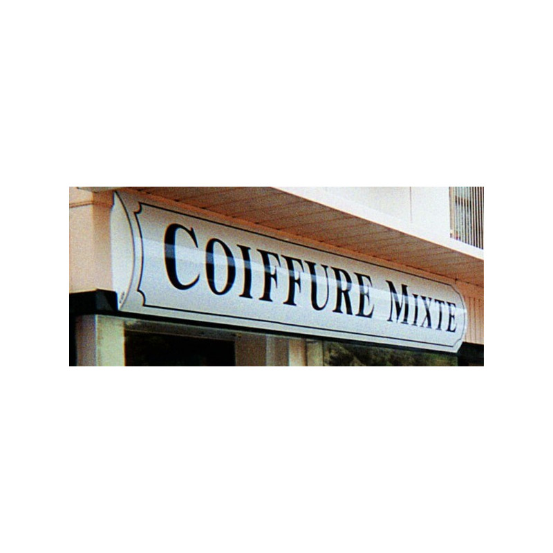 Enseigne caisson galbée en alu laqué blanc # EN4101