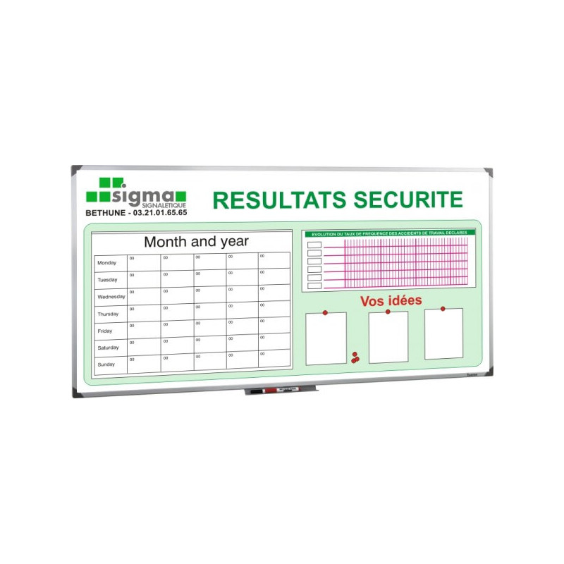 tableau blanc magnetique effacable vierge - SIGMA