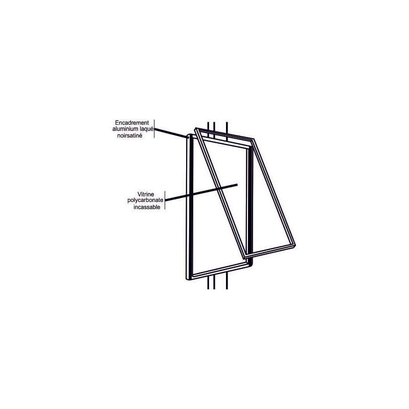vitrine porte affiche fixation sur mat  # VT0711