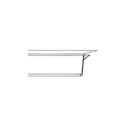 porte etiquette pince sur tablette verre  de gondole # VPR0211