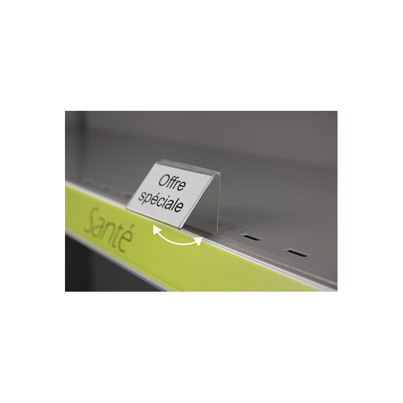 Mini porte étiquette articulé pour tablette avec réglette haute # VPE1171