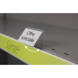 Mini porte étiquette articulé pour tablette avec réglette haute # VPE1171