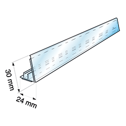 profilé rail avant pour séparateur tablette avec porte-étiquette # VSP3011