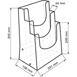 Porte-brochures 3 niveaux A4 éco # VPB0346