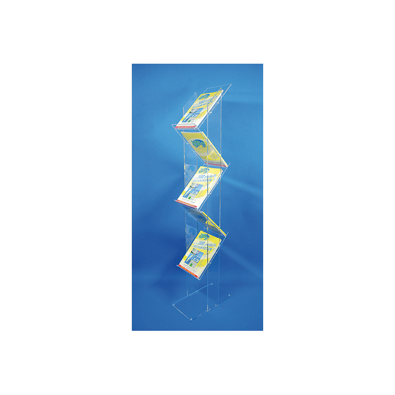 porte brochure zig zag plexi sur pied  # VPB0681