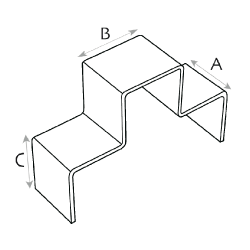 presentoir podium porte produit escalier plexi  # VPP0071