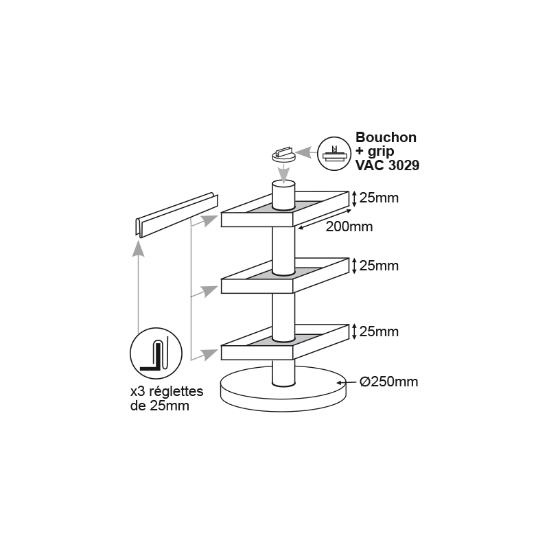 Tour plateaux carrés # VPP3271