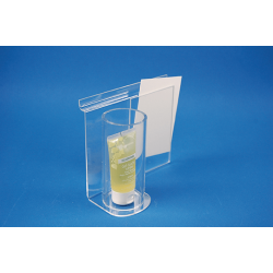 présentoir tube plexi fond lame + porte-étiquette # VPP3861