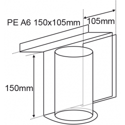 présentoir tube plexi fond lame + porte-étiquette # VPP3861