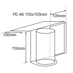 Présentoir tube plexi semelle magnétique + PE pour tablette # VPP3921