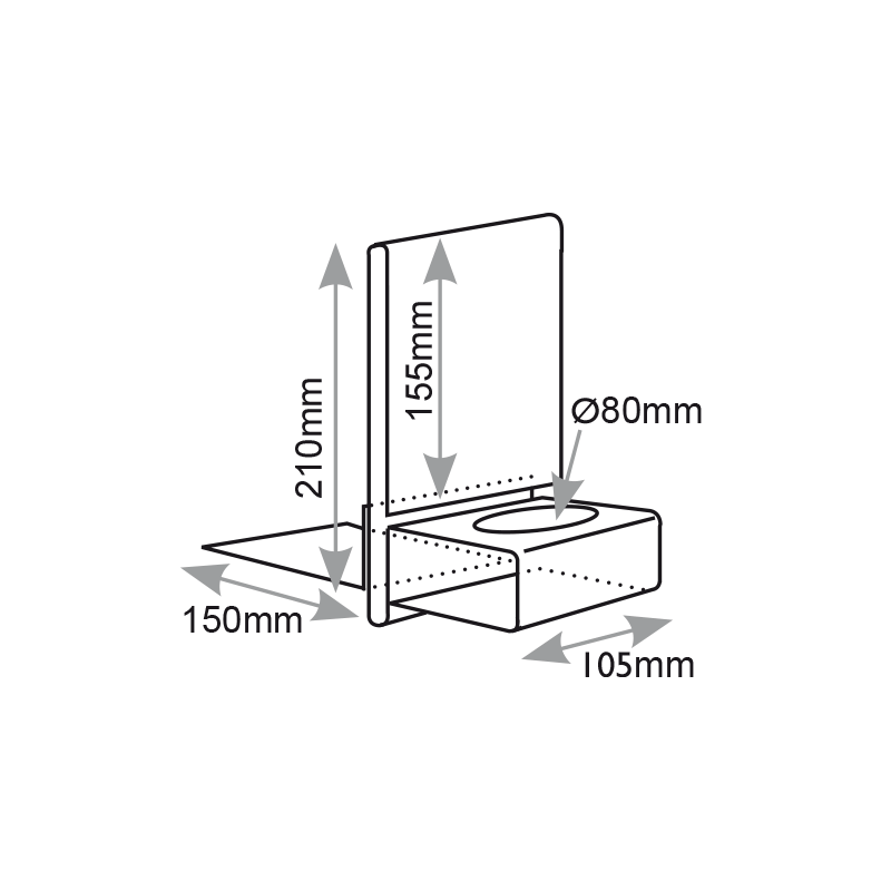 Tablette de mise en avant à trou + fond + porte étiquette # VPP3911