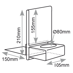 Tablette de mise en avant à trou + fond + porte étiquette # VPP3911