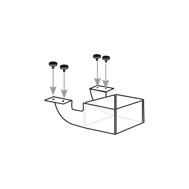 Tablette de mise en avant fixation sous plateau # VPP0471