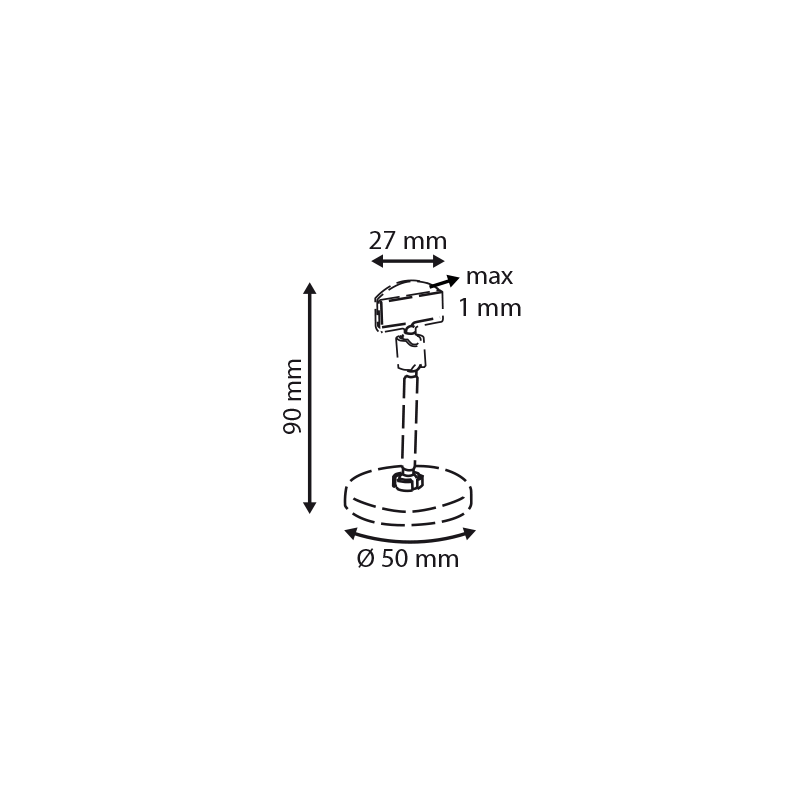 Porte-étiquette articulé + tige sur base ronde # VAC3653