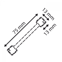 Twinstick alu 75mm 1 côté sans trace # VAC3516