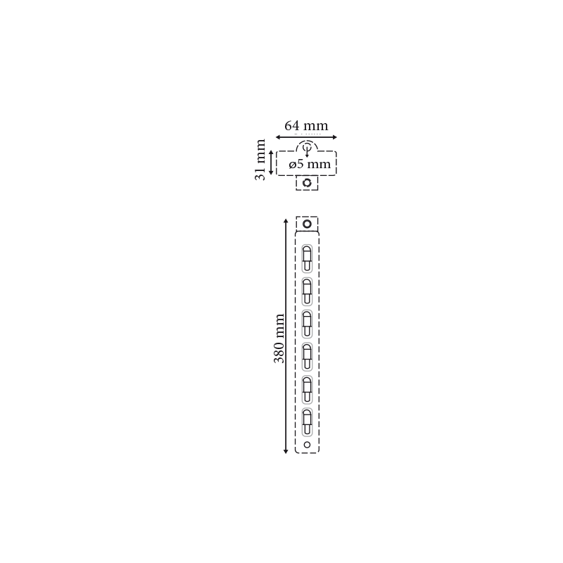 Bande avec tétière amovible 6 attaches # VAC4325