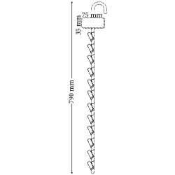 Bande métal avec tétière 12 attaches # VAC4351