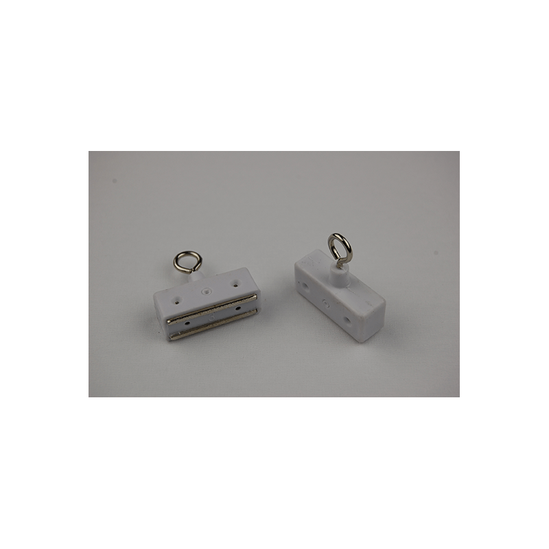 aimant rectangle blanc avec crochet chromé  # VAC1141