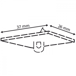 Crochet adhésif métal carré - argent 3M