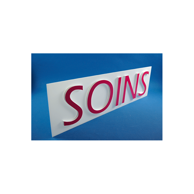 Lettres relief sur panneau plexi # VLE0061