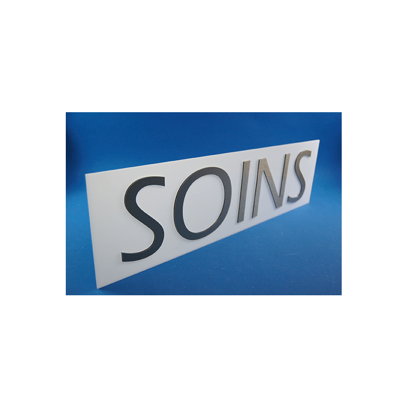 Lettres relief sur panneau plexi # VLE0061