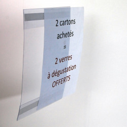 Pochettes auto-adhésives PVC transparentes murales ou sur vitrines