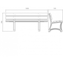 Banc belle époque Ecolosign # MU3857G