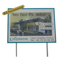 panneau enseigne publicitaire 4m2 avec poteaux  # PI0711