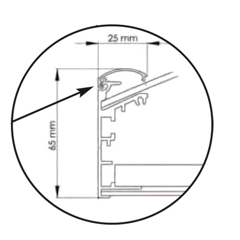 Enseigne murale galbée alu anodisé # EN4311