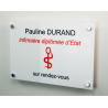 Plaque professionnelle plexi blanc + entretoises