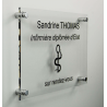 Plaque professionnelle plexi transparent + entretoises