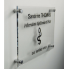 Plaque professionnelle plexi transparent + entretoises