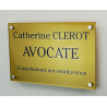 Plaque professionnelle fond or