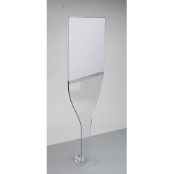 Porte étiquette réhaussé transparent avec base magnétique