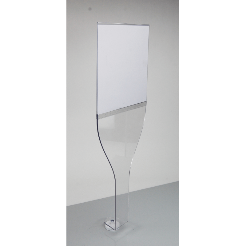 Porte étiquette  réhaussé transparent avec base magnétique