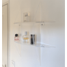Etagère murale plexi design demi-lune 2 niveaux