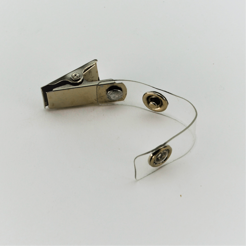 fixation badge laniere transparente avec pince # VAC0145
