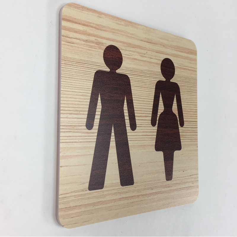 Plaque signalétique de porte écologique toilettes homme femme Plaque signalétique de porte écologique toilettes homme femme
