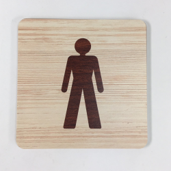 Plaque signalétique de porte écologique toilettes homme