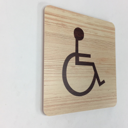 Plaque signalétique de porte écologique toilettes handicapé