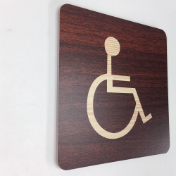 Plaque signalétique de porte écologique toilettes handicapé