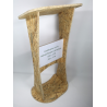Pupitre orateur de conférence naturel en  bois avec porte visuel recyclable