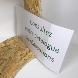 Pupitre catalogue bois avec support plv transparent