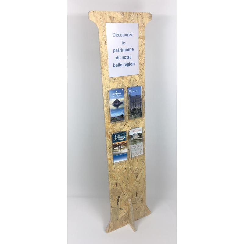 Porte brochure de sol écologique bois et plastique recyclable