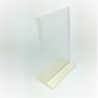 Présentoir plv plastique recyclable et socle bois